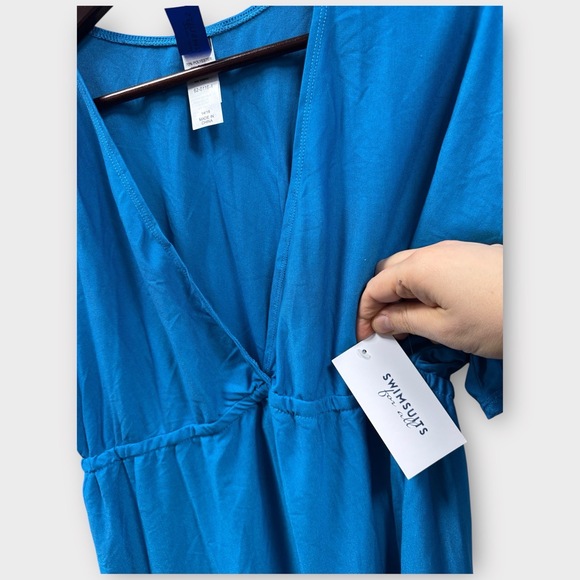 NWT Swimsuits For All Blue Foil-Print Cover-Up Dress – Size 14/16 - W51 - Picture 5 of 8